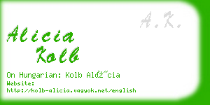 alicia kolb business card